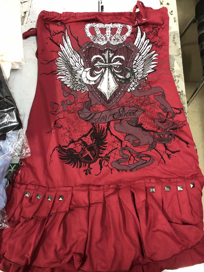 Aesthetic Y2k girl suspenders Top Y2k Clothes blue Gothic bow Slimming Bottom for Women dress Sexy Girls high street character