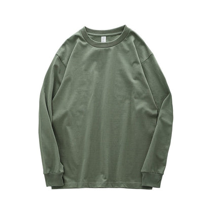 Dukeen 280g Heavyweight Long-Sleeved T-Shirt for Men 100% Cotton Shirts Oversized Solid Color Tops Plain Tees Men's Clothing