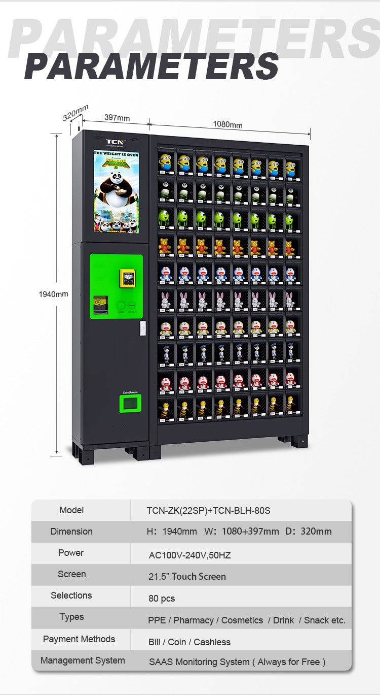 7/24 Large Capacity Locker Vending Machines Storage Cabinet Vending Machine