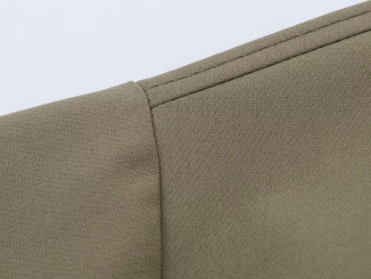 HH Woman Autumn Pleat Hem Pilot Jacket Solid Turn-Down Collar Zipper Single-Breasted Woman Fashion Long-Sleeved Pockets Coat