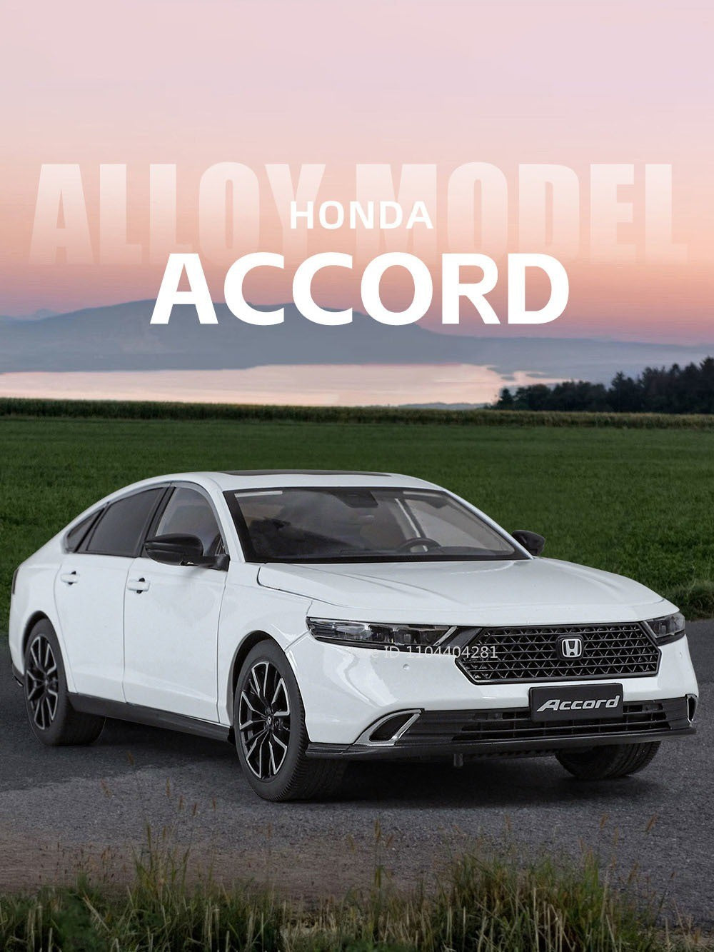 1:18 HONDA Accord Liga Miniatura Modelo Diecast Brinquedo Porta Aberta Som Luz Puxar para Trás Direção Roda Dianteira Presente de Aniversário Clássico