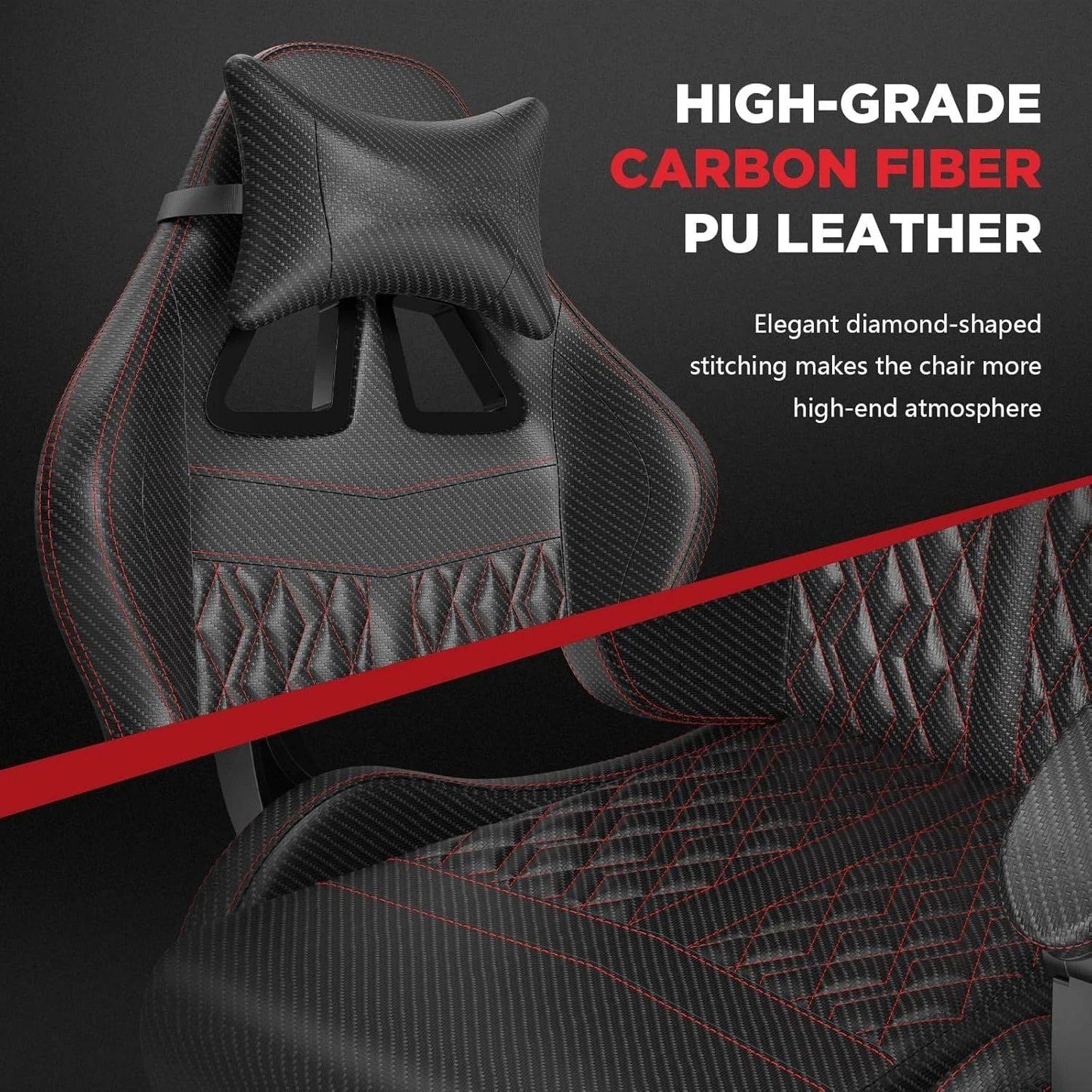 [Limited Time Offer, Clearance!]Vintage PU Leather Gaming Chair, High Back Gamer Chair with Massage, Ergonomic Computer Office C