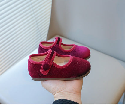 2025 Princess Flat Shoes for Baby Girls Kids Autumn Vintage Soft-sole Flatties with Low-cut Uppers Children Flats