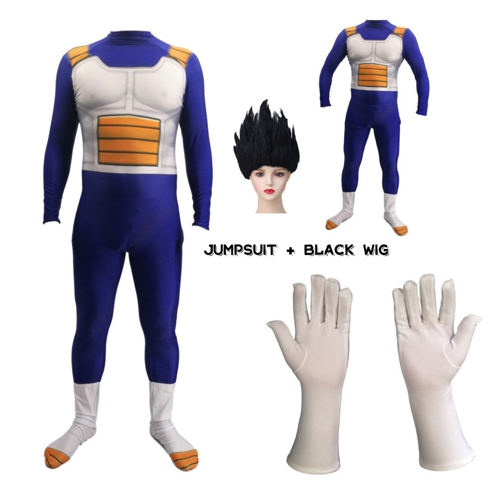 Men's Vegeta TRUNKS Kids Adult Cosplay Costume Super Saiyan Boys Youth GOKU Torankusu Halloween Jumpsuit Bodysuit Party Dress Up