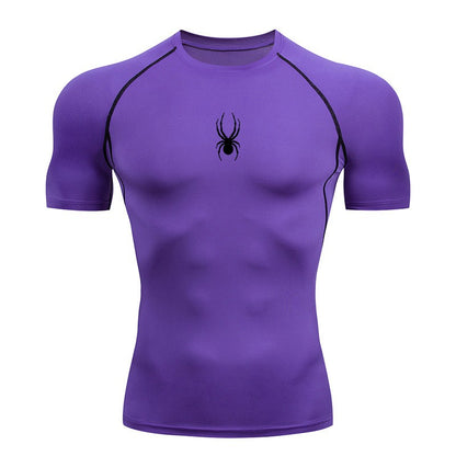 Men Sport T-Shirt Spider Quick Dry Bodybuilding Running Shirt Compression Tops Gym T Shirt Men Fitness Tight Tees Rashgard