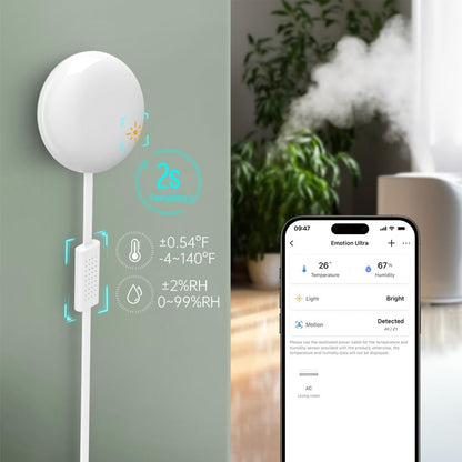 LinknLink Smart Home Bridge Sensor de Presença de Emoções, Sensor de Movimento Inteligente WiFi com Radar mmWave, IR, Funciona com Alexa e Google Home