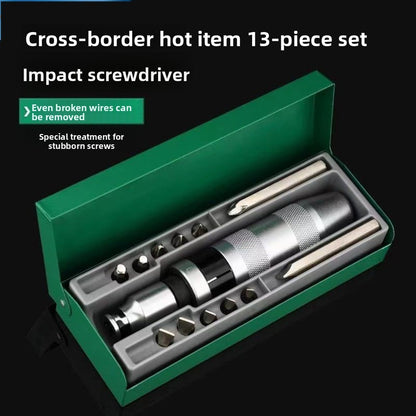 Conjunto de 13 Peças de Chave de Impacto, Extrator de Parafusos Quebrados, Ferramentas para Remover Parafusos Enferrujados e Travados Caixa de Ferramentas