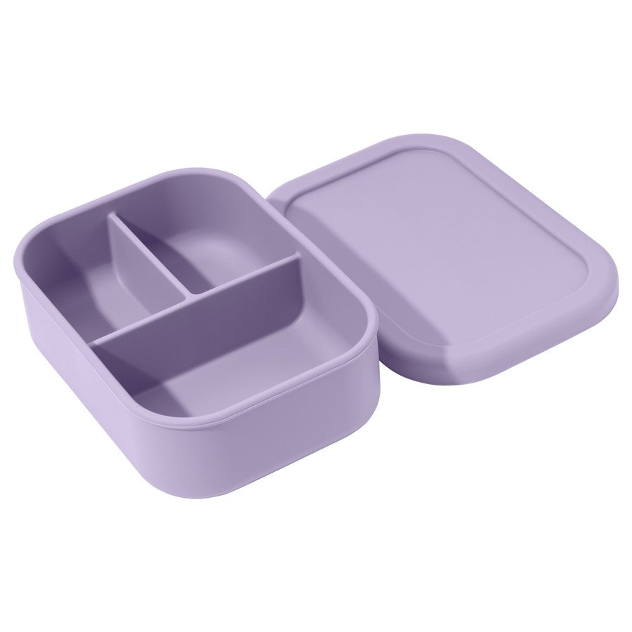 1PCS Baby Silicone Food Storage Box Solid Color Baby Tableware Three-compartment Dinner Plate Children Portable Lunch Box