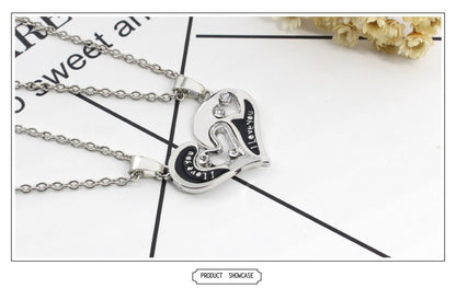 Eu Te Amo Melhores Amigos Colar de Casal Jóias Quebra-Cabeça BFF Chave Fechadura Tai Chi Coração Pingentes Colares para Mulheres Homens Presente Collier