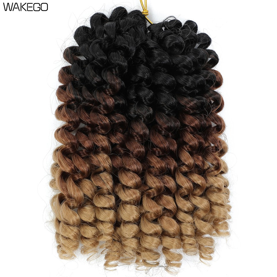 1-4 Pacotes 2X Ringlet Wand Curl Jamaican Bounce 8 polegadas Sintético Wand Curl Twist Braids Hair Crochet Cabelo Cacheado Extensões 20 Raízes