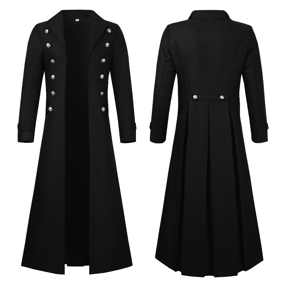 Medieval Steampunk Retro Gothic Coat Trench Coat Victorian Uniform Mid-length Men's Top