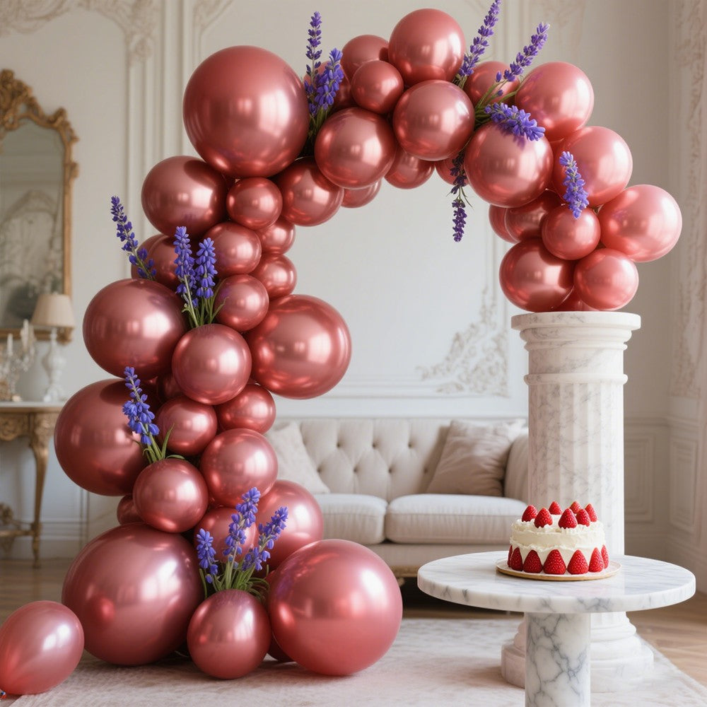 10/20/50pcs Metal Luster Chrome Balloon 5/10/12inch Latex Balloons Rose Gold Silver Red Purple Green Pink Balloon Birthday Party