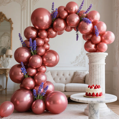 10/20/50pcs Metal Luster Chrome Balloon 5/10/12inch Latex Balloons Rose Gold Silver Red Purple Green Pink Balloon Birthday Party