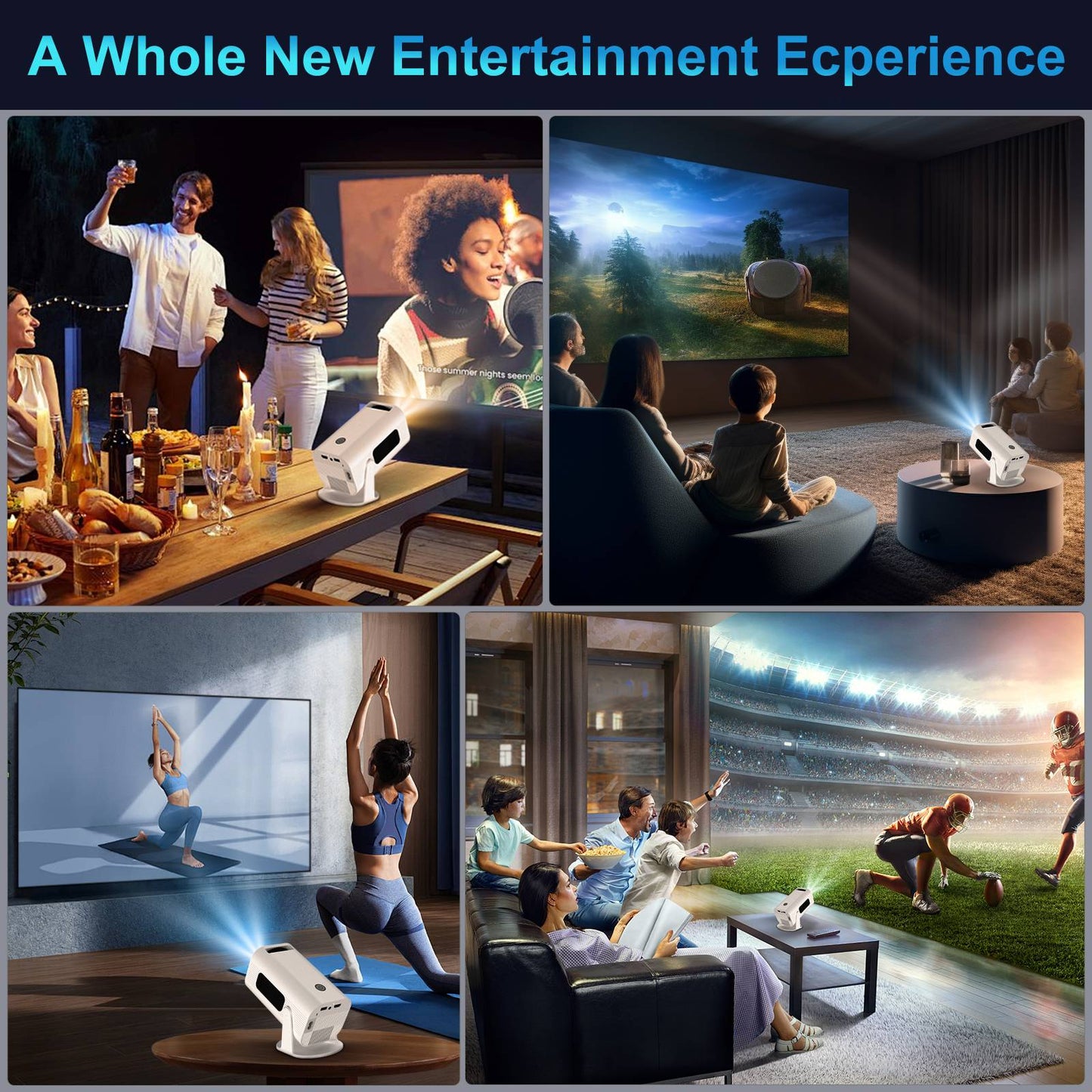 Salange P330W Mini Projetor Android 11 280 ANSI 4K 8K 1080P Wifi6 BT5.0 Home Cinema Portable Projector Android/IOS Video Theater