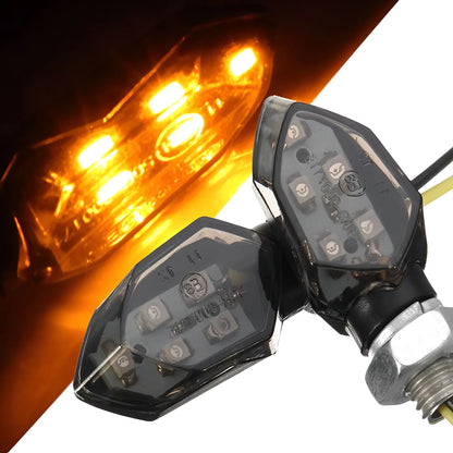 Luz de pisca LED para motocicleta, mini indicadores, luz universal, âmbar super brilhante, lâmpada pisca-pisca