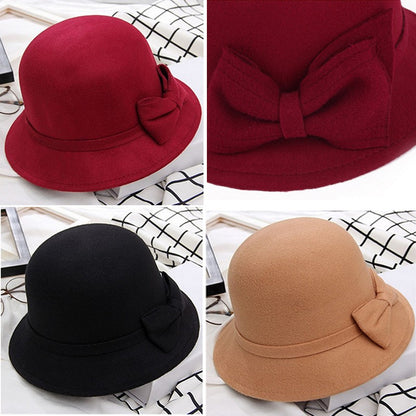 Chapéu Feminino Elegante Com Fita Outono Inverno Coreano Versátil Boné feminino Casamento na igreja Viagem Jazz britânico Senhora Fedora