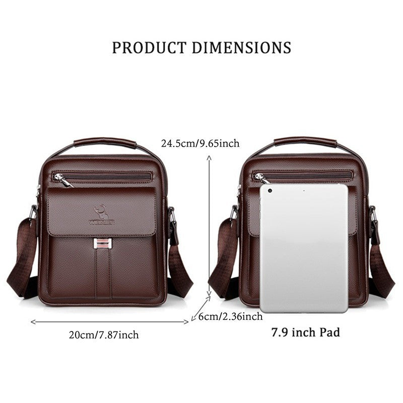 High Quality Men Shoulder Bag Men PU Leather Flaps Men's Crossbody Bags Business Flap Male Solid Messenger Bag Travel Bag