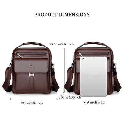 High Quality Men Shoulder Bag Men PU Leather Flaps Men's Crossbody Bags Business Flap Male Solid Messenger Bag Travel Bag