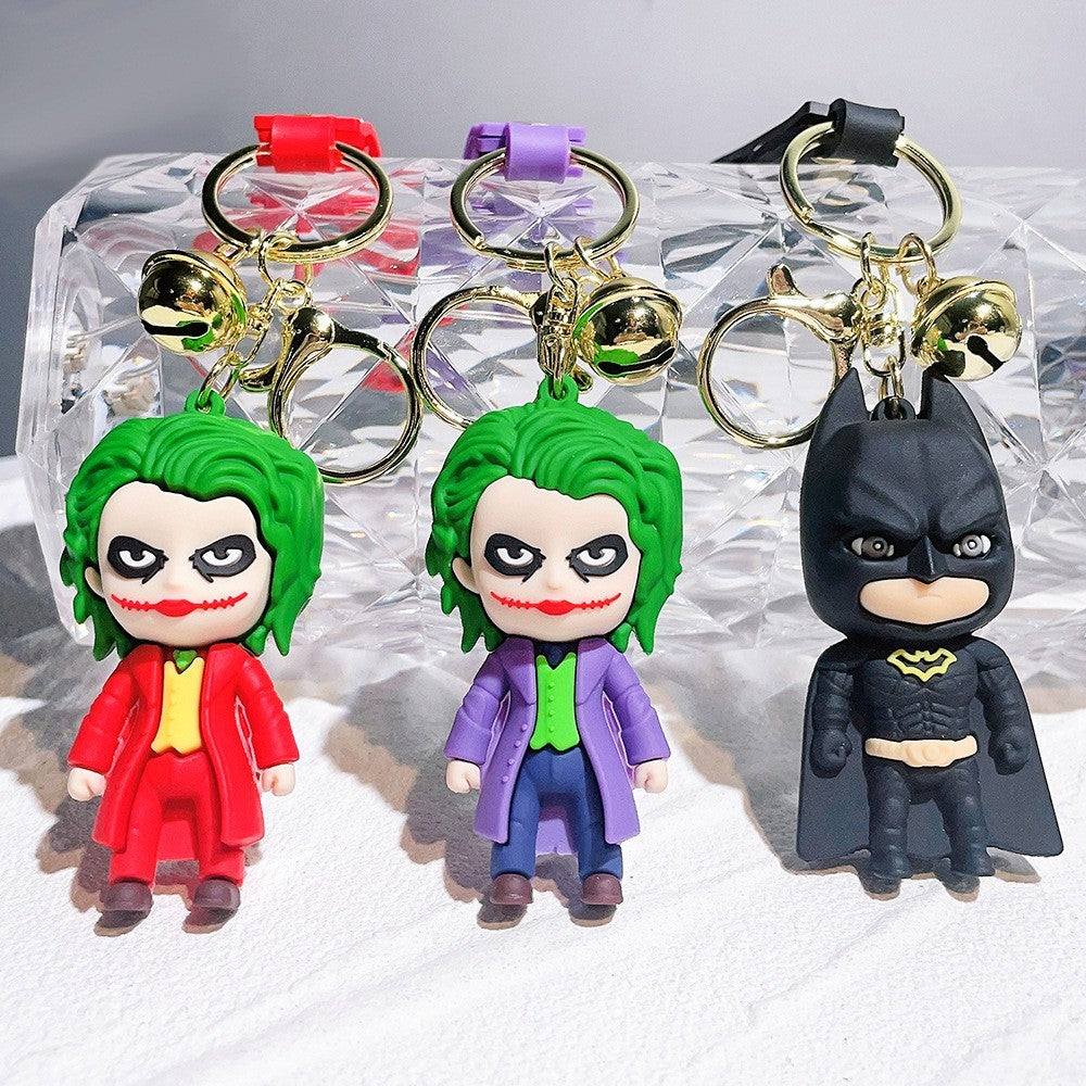 Anime Harley Quinn desenho animado Marvel Batman Coringa imagem boneca bolsa chaveiro pingente fofo Mulher Maravilha acessórios para carro chaveiro