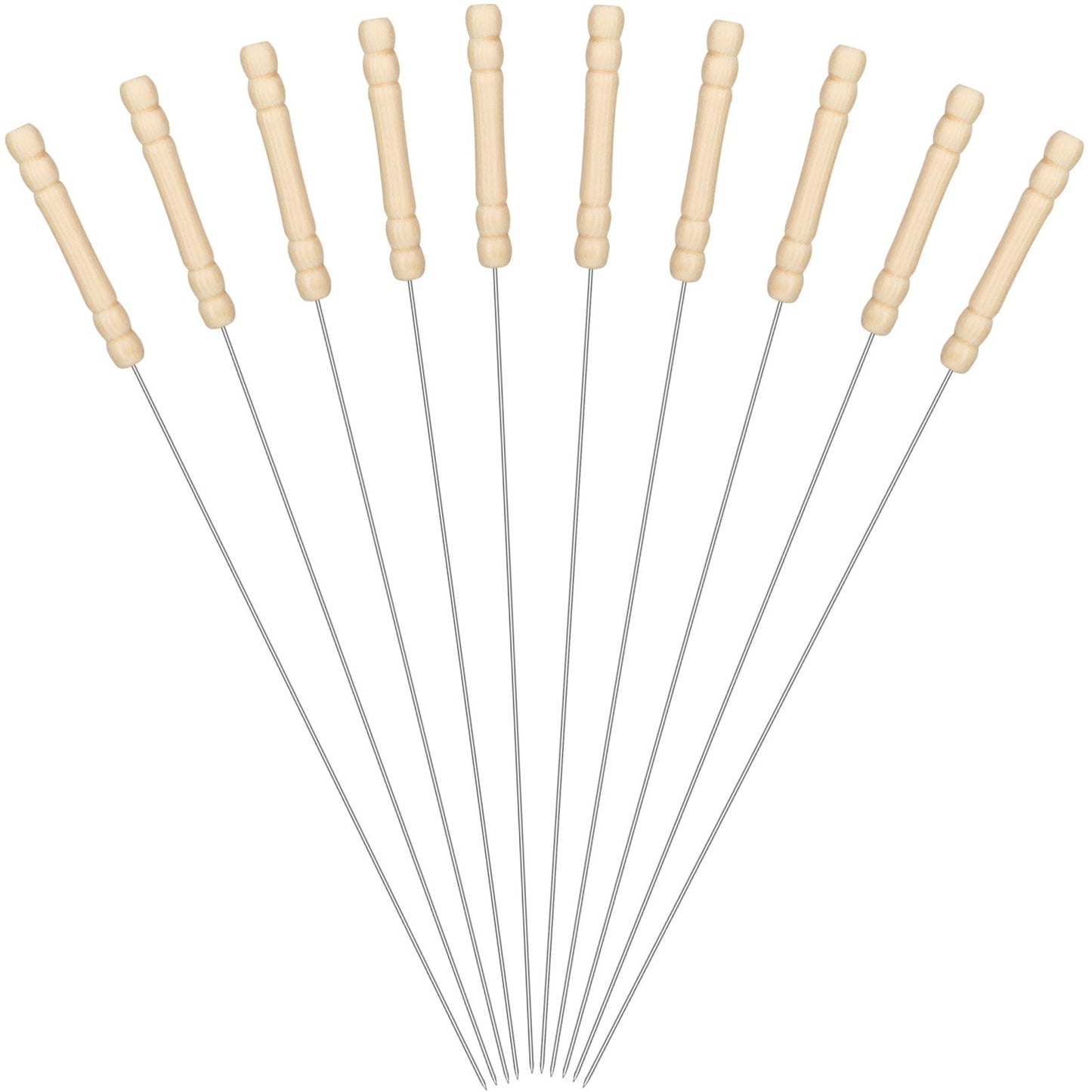 10PCS Twisted Barbecue Skewers Set 30cm Stainless Steel BBQ Skewers for Grilling Cooking Camping Picnic Party