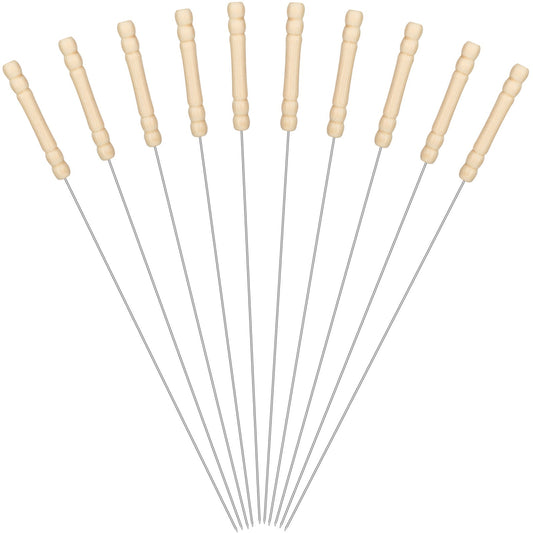 10PCS Twisted Barbecue Skewers Set 30cm Stainless Steel BBQ Skewers for Grilling Cooking Camping Picnic Party