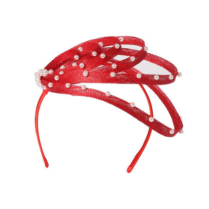 Fascinator Azul Royal com Pérolas Falsas - Elegante Toucado de Casamento, Chapéus Derby para Mulheres, Eventos de Coquetel, Chá e Igreja