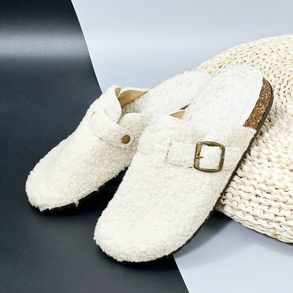 New Fall Winter Women And Men's Slippers With Plush Upper Indoor Outdoor Casual Sandals