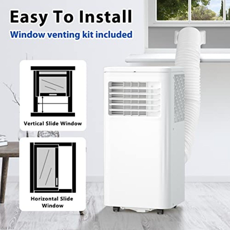 Ar condicionado portátil 10000 BTU, unidade AC portátil com desumidificador, ventilador, controle remoto, temporizador 24H, economia de energia, independente