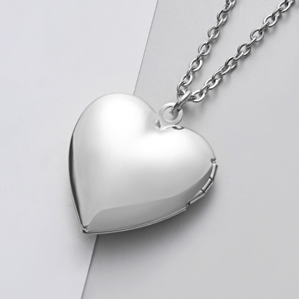 2 Peças/Lote Espelho Polido Aço Inoxidável Amor Coração Porta-Retrato 28.5*28.5mm DIY Pingente Colar Locket de Memória