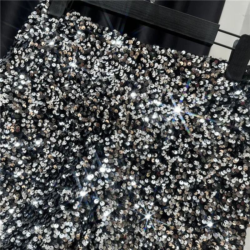 New Autumn Black Velvet Shorts Women Sequined Shiny Versatile Short Pants Clubwear Shorts Hot Pants High Street