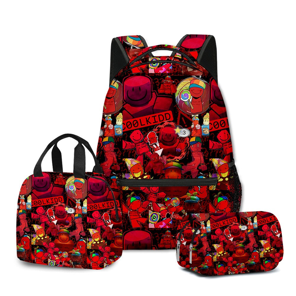 Desenho Animado Popular Engraçado Gubby Pelúcia Impressão 3D 3 Peças/Conjunto Bolsas Escolares para Estudantes Mochila para Laptop Lancheira Portátil Estojo de Lápis