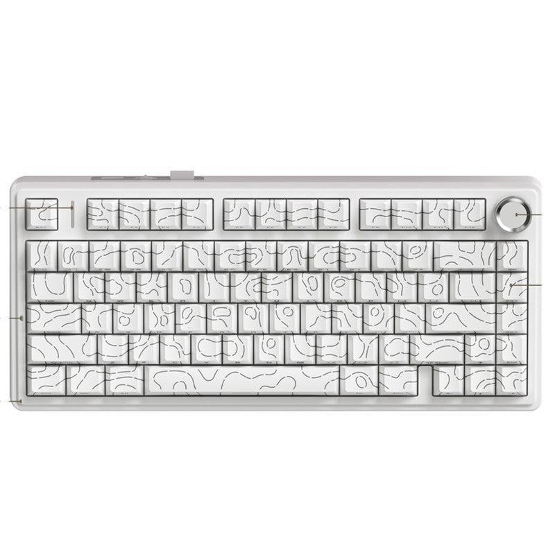 Teclado Mecânico Gamer AULA F75 RGB Layout 75% Gravação Lateral Gasket Mounted Personalizado 80 Teclas Keycaps PBT Teclado Sem Fio