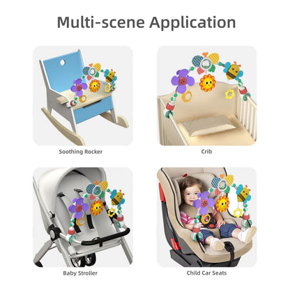 Hanging Bell Baby Stroller Bed Clip Safety Seat Hand Bell Pendant Colorful Multifunctional Soft Toys Stroller Mobile 0-12 Gift