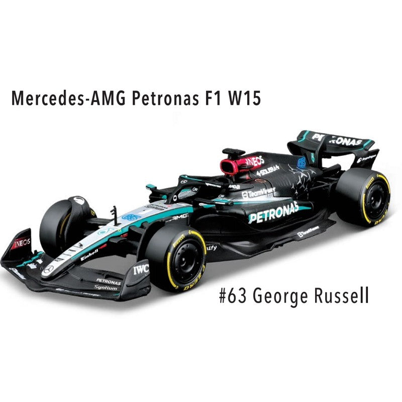 Bburago 1:43 Carro de Fórmula 1 McLaren Mercedes Ferrari SF25 Redbull Racing AlpineA525 Miniatura Colecionável de Metal Fundido Verstappen