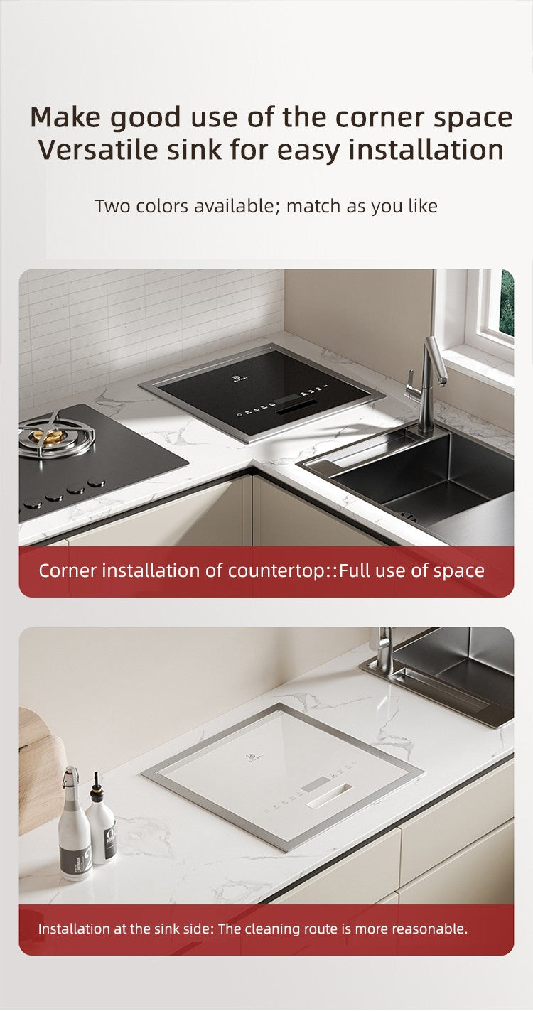 Available Fully Automatic Countertop Home Stainless Steel Dishwashers 9Sets Capacity Smart Control Electric
