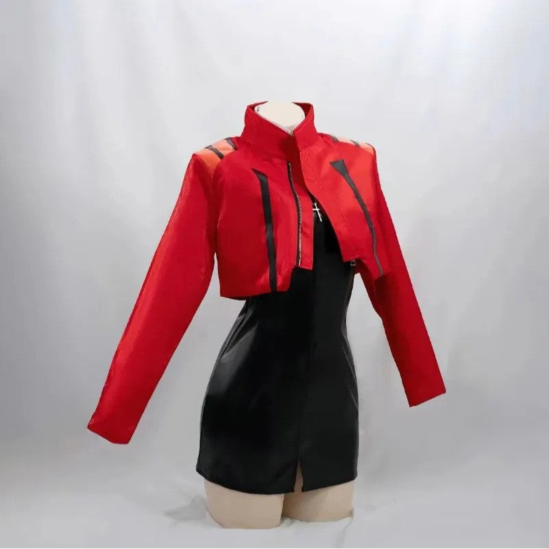 Katsuragi Misato Cosplay Costume Anime EVA Katsuragi Misato Cosplay Red Jacket Dress Uniform Halloween Party Costume For Women