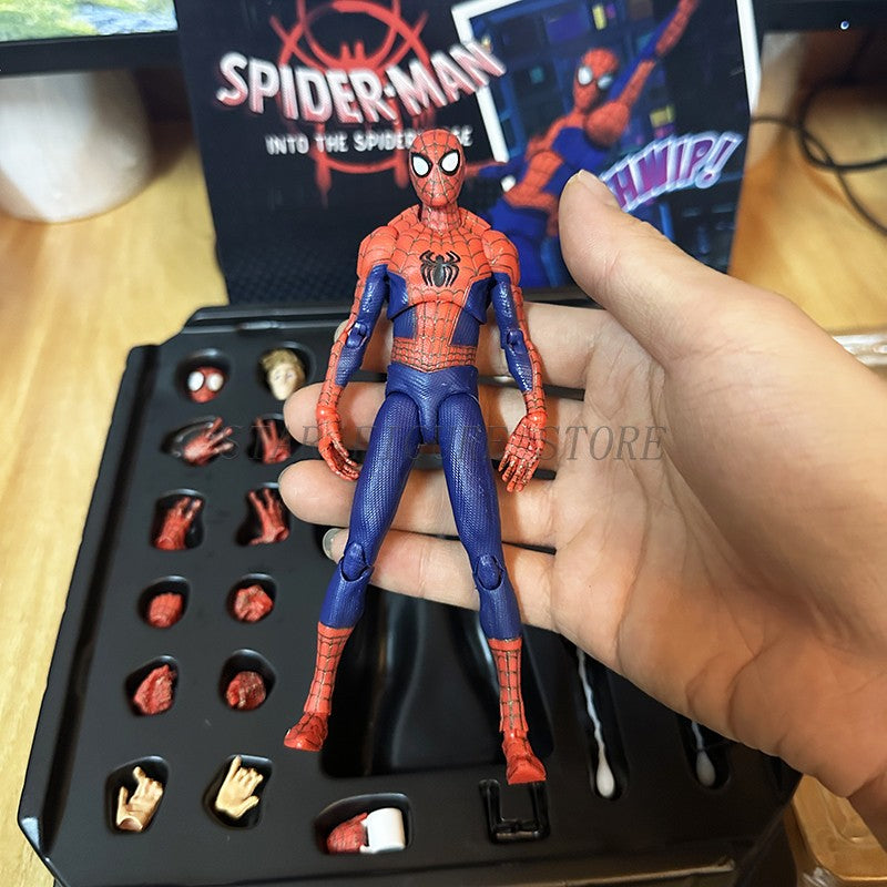 Coleção de Bonecos de Ação Sv Action Spider-Man Peter Parker Sentinel Marvel Homem-Aranha no Aranhaverso Brinquedos Modelo de Estatueta