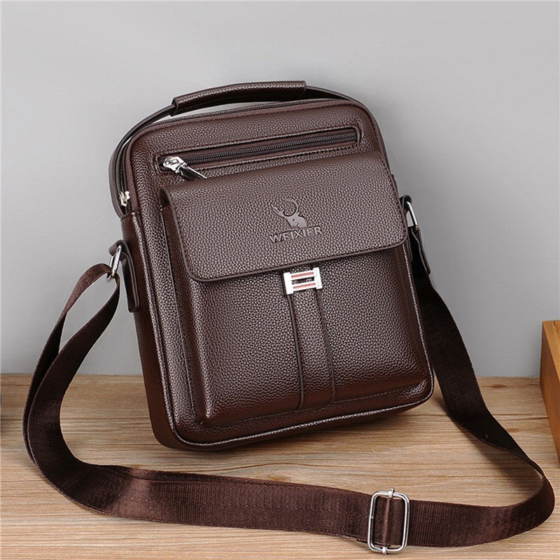 High Quality Men Shoulder Bag Men PU Leather Flaps Men's Crossbody Bags Business Flap Male Solid Messenger Bag Travel Bag