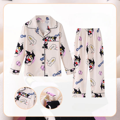Kawaii Pochacco Children Pajama Sets Lovely Cartoon Print Collar Kids Sleepwear Set Soft Comfortable Boys Girls Pajamas