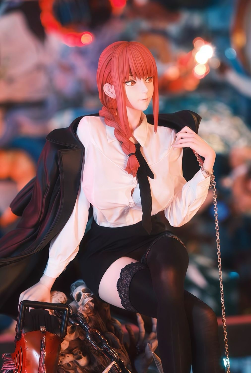 Em estoque, figura de anime Chainsaw Man HHS 46cm Makima, figuras de ação PVC, estátua de mesa, enfeite colecionável, modelo de brinquedo, presentes