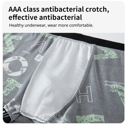 4/5/6/10 Piece Pack Men's Fashion Printed Pants with Various Combinations Plus Size Sports Comfortable Adolescent Boxer Pants