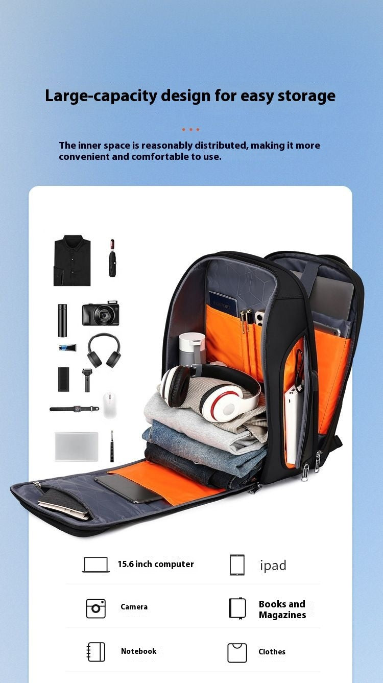 Mochila de negócios masculina 35 L Mochila à prova d'água Grande capacidade Viagem de negócios Multifuncional Senha Antirroubo Bolsa para laptop