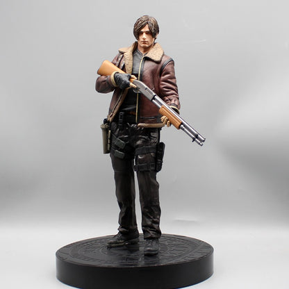33cm Leon Zombie Hunter Couro Leon Anime Figura Coleção Meninos Modelo de Ação Boneca Decoração de Mesa Gk Grande Estátua Brinquedos Presentes
