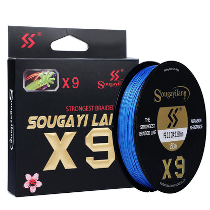 Sougayilang Linha PE de 9 Fios de Alta Qualidade X9 Linha de Afundamento 150M Baixa Memória Linhas de Pesca Trançadas 17-97LB Super Linha de Pesca Japonesa