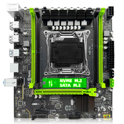 Conjunto de placa-mãe ZSUS X99 P4 com CPU Intel LGA2011-3 Xeon E5 2620 V3, memória RAM DDR4 de 16GB (1*16GB) 2133MHZ, NVME M.2 SATA