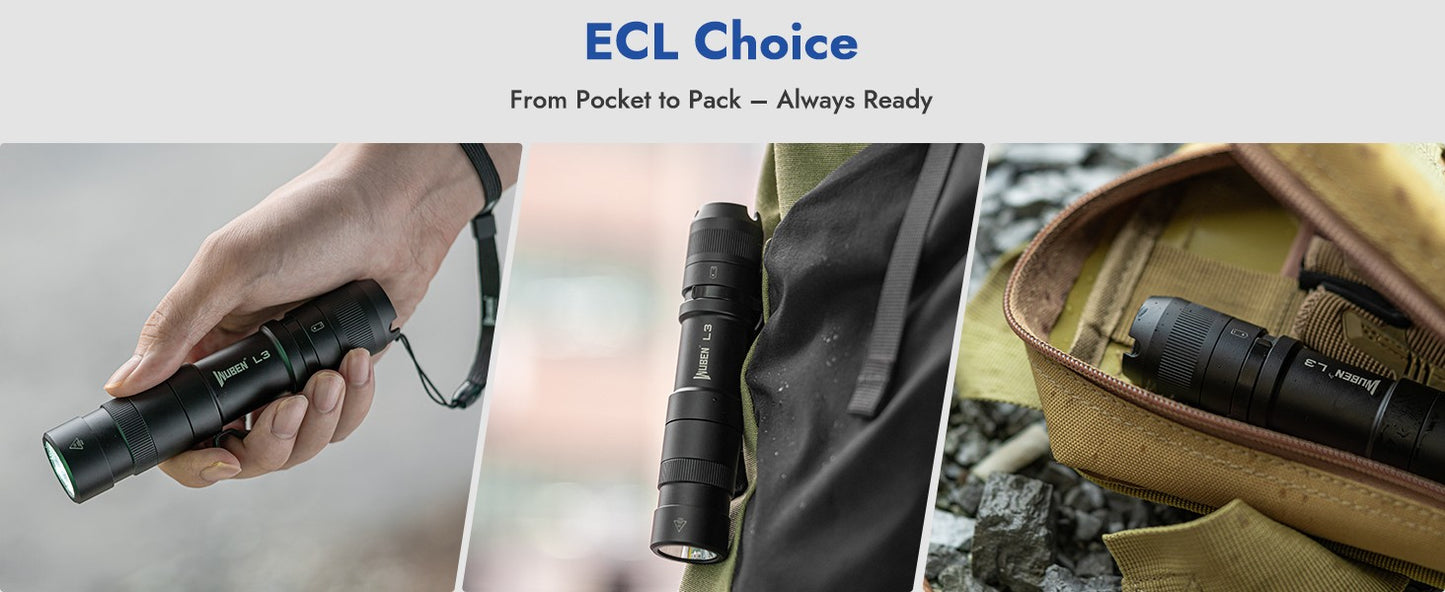 WUBEN L3 Flashlights High Lumens, 3000 Lumen Tactical Flashlight Rechargeable, Dual-Way Charging 7 Light Mode, IP68 Waterproof