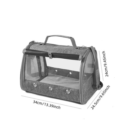 Gaiola de Pássaro para Transporte de Papagaio com Poleiro e Bandeja para Pássaros Pequenos Animais Periquito Agapornis Calopsita Cinza Africano Bolsa de Viagem para Animais de Estimação