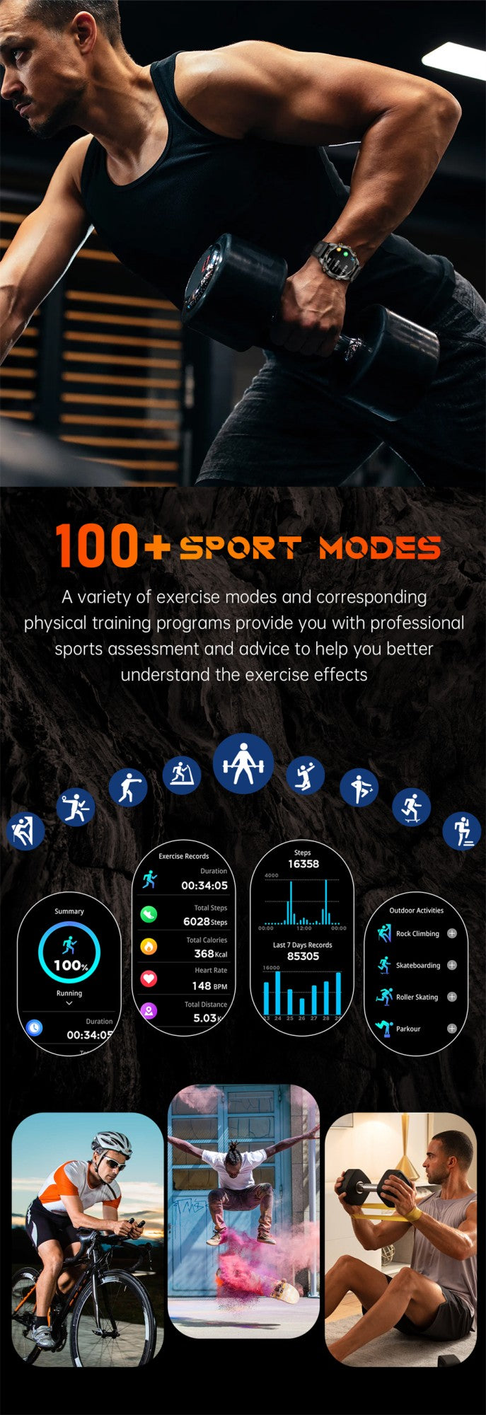 New Outdoor Sport Smart Watch Men 1.46" AMOLED Screen LED Flashlight 515mAh Battery 10ATM Waterproof Bluetooth Call Smartwatch