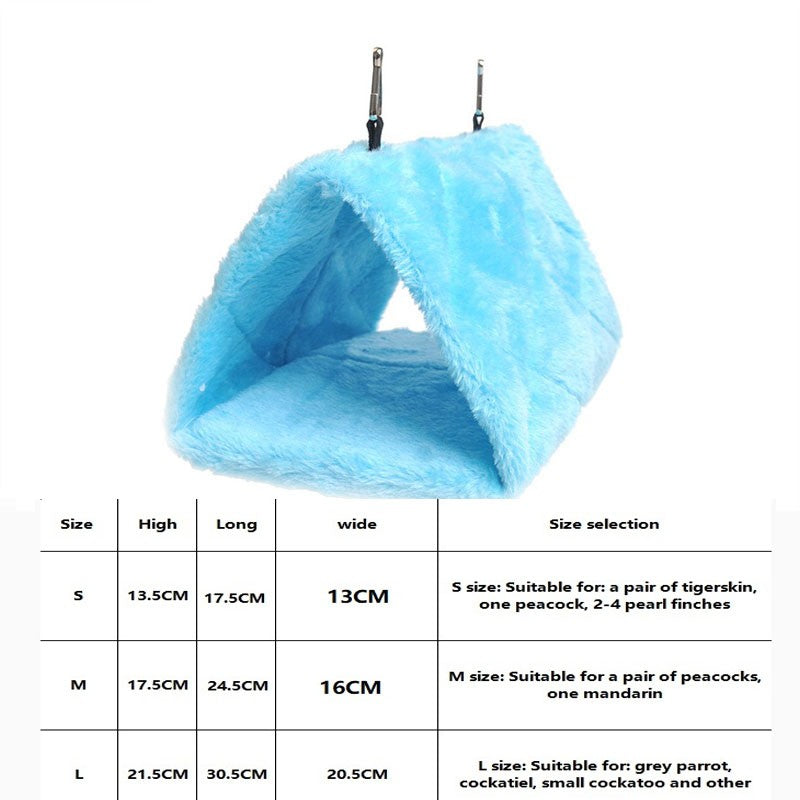 Cama de Pássaro de Inverno para Animais de Estimação Gaiolas de Papagaio Quente Pelúcia Rede Cabana Tenda Cama Caverna Suspensa para Dormir e Chocar Acessórios para Pássaros