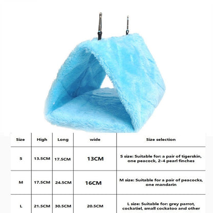 Cama de Pássaro de Inverno para Animais de Estimação Gaiolas de Papagaio Quente Pelúcia Rede Cabana Tenda Cama Caverna Suspensa para Dormir e Chocar Acessórios para Pássaros